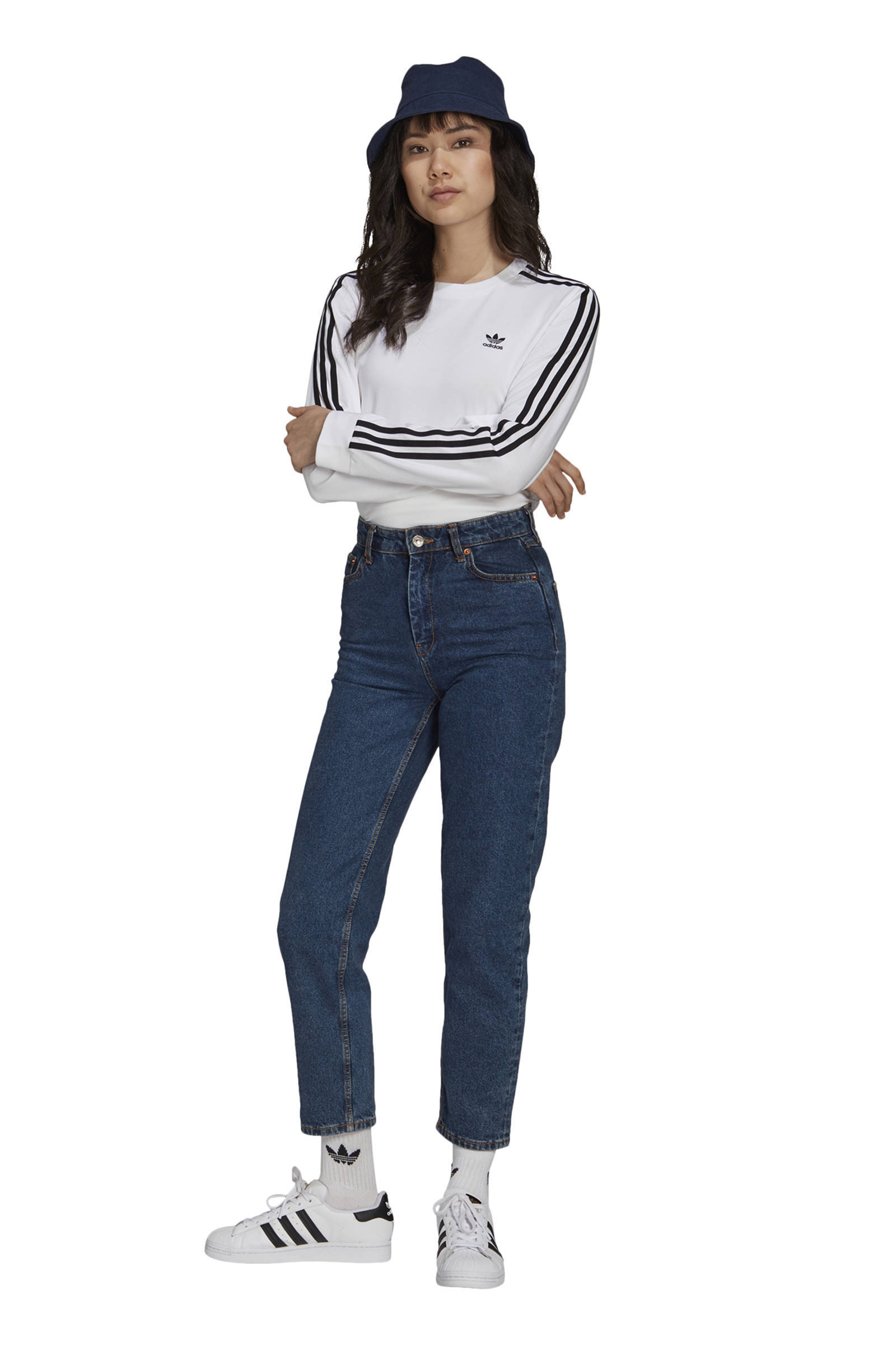 adidas Originals Adicolor longsleeve wit/zwart | wehkamp
