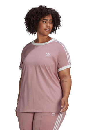 Plus Size Adicolor T-shirt grijs melange/wit