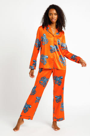 pyjama met all over print oranje