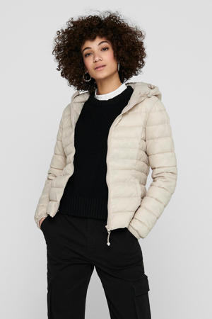 gewatteerde jas ONLTAHOE beige
