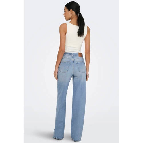 ONLY high waist wide leg jeans ONLJUICY medium blue denim afbeelding