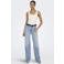 ONLY high waist wide leg jeans ONLJUICY medium blue denim