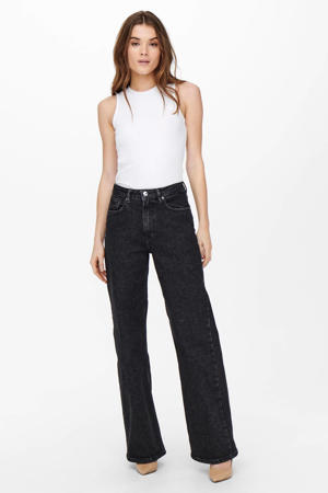 high waist wide leg jeans ONLJUICY black denim