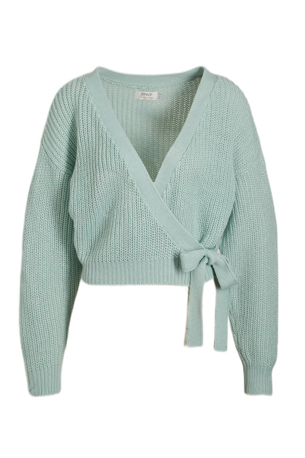 ONLY grofgebreid vest ONLNANCY mintgroen