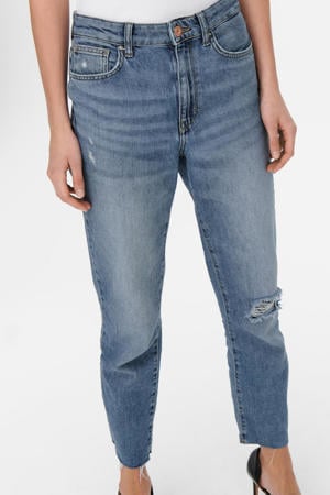 high waist straight fit jeans ONLEMILY light medium blue denim
