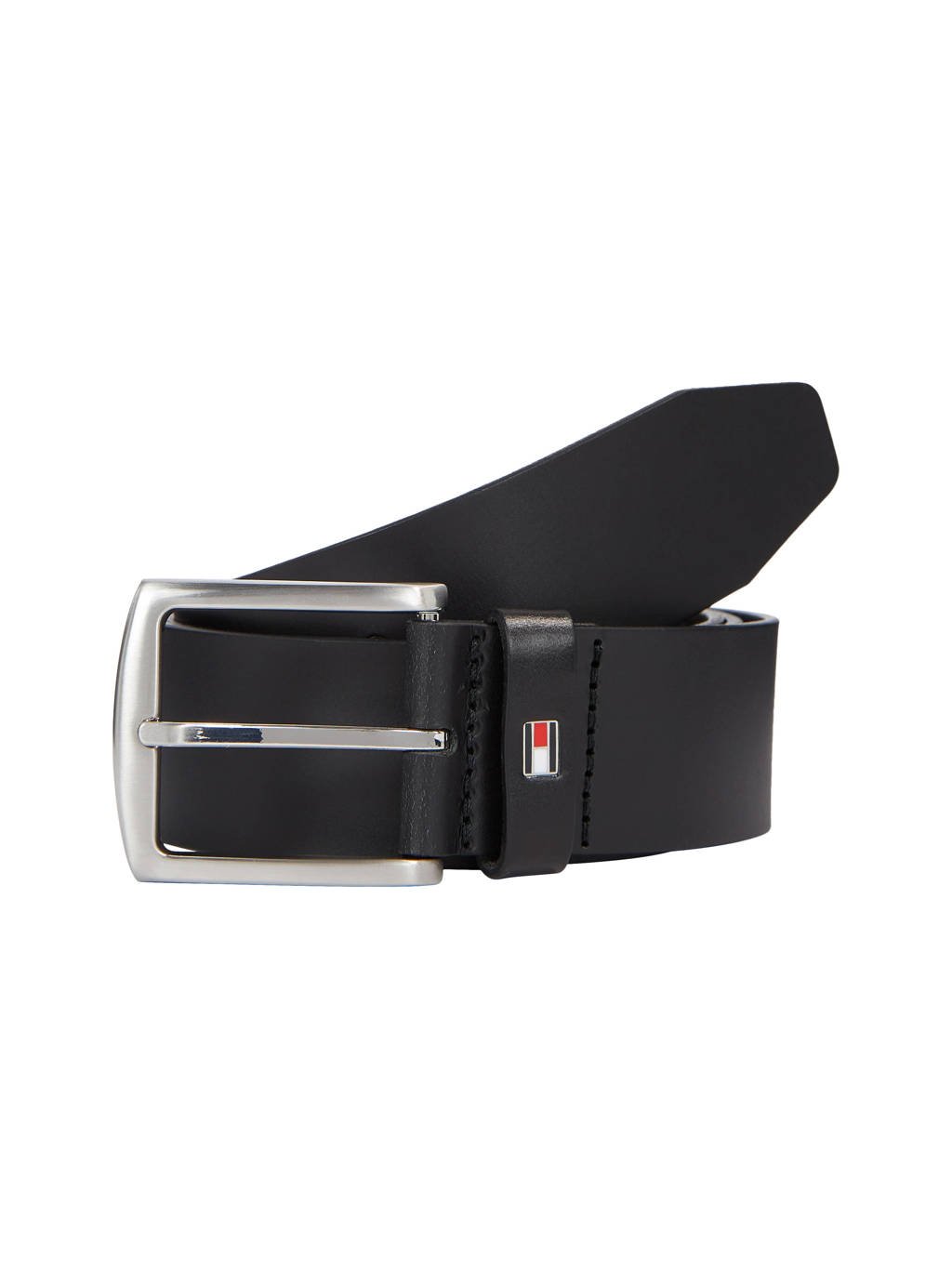 Tommy Hilfiger leren riem Denton zwart, Zwart