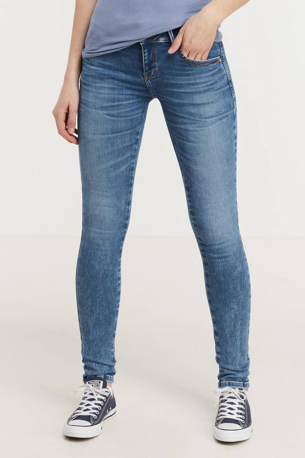 Blauwe dames LTB Be Yourself slim fit jeans Molly M van stretchdenim met regular waist