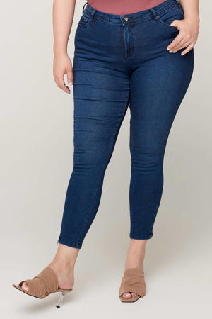 high waist cropped super slim fit jeans AMY dark denim