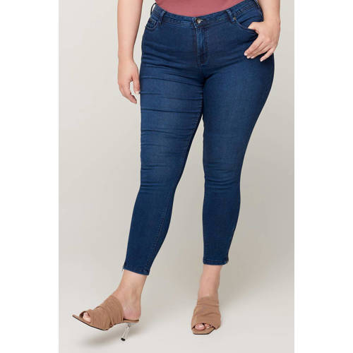 Zizzi high waist cropped super slim fit jeans AMY dark denim afbeelding