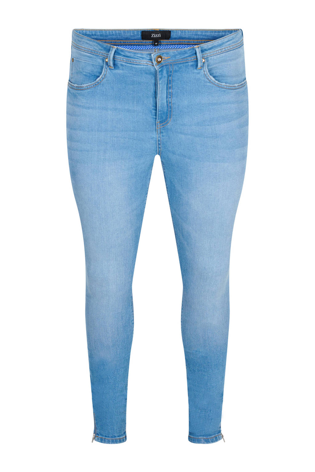 Zizzi high waist cropped skinny jeans JLAISE AMY light denim