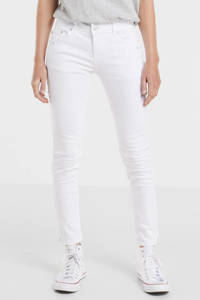 Witte dames LTB gestreepte slim fit jeans Georget M van stretchdenim met regular waist