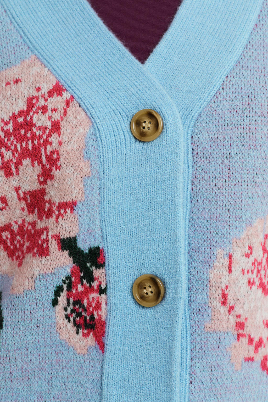 anytime jacquard gebreid vest bloemen wehkamp
