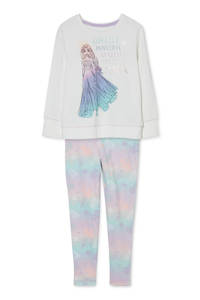 C&A Frozen pyjama met biologisch katoen wit/lichtblauw, Wit/lichtblauw