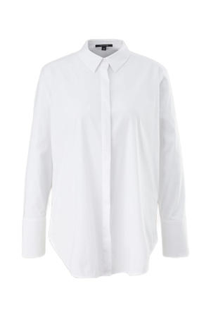 geweven blouse met plooien wit