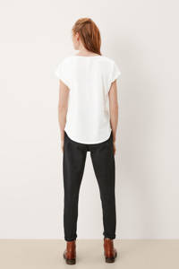 Witte dames Q S designed by basic T-shirt van modal met korte mouwen