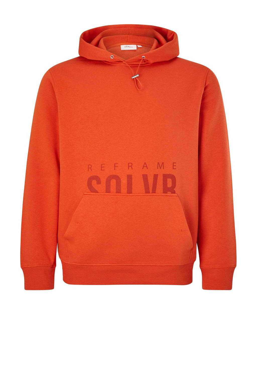 s.Oliver Big Size hoodie Plus Size met tekst oranje, Oranje