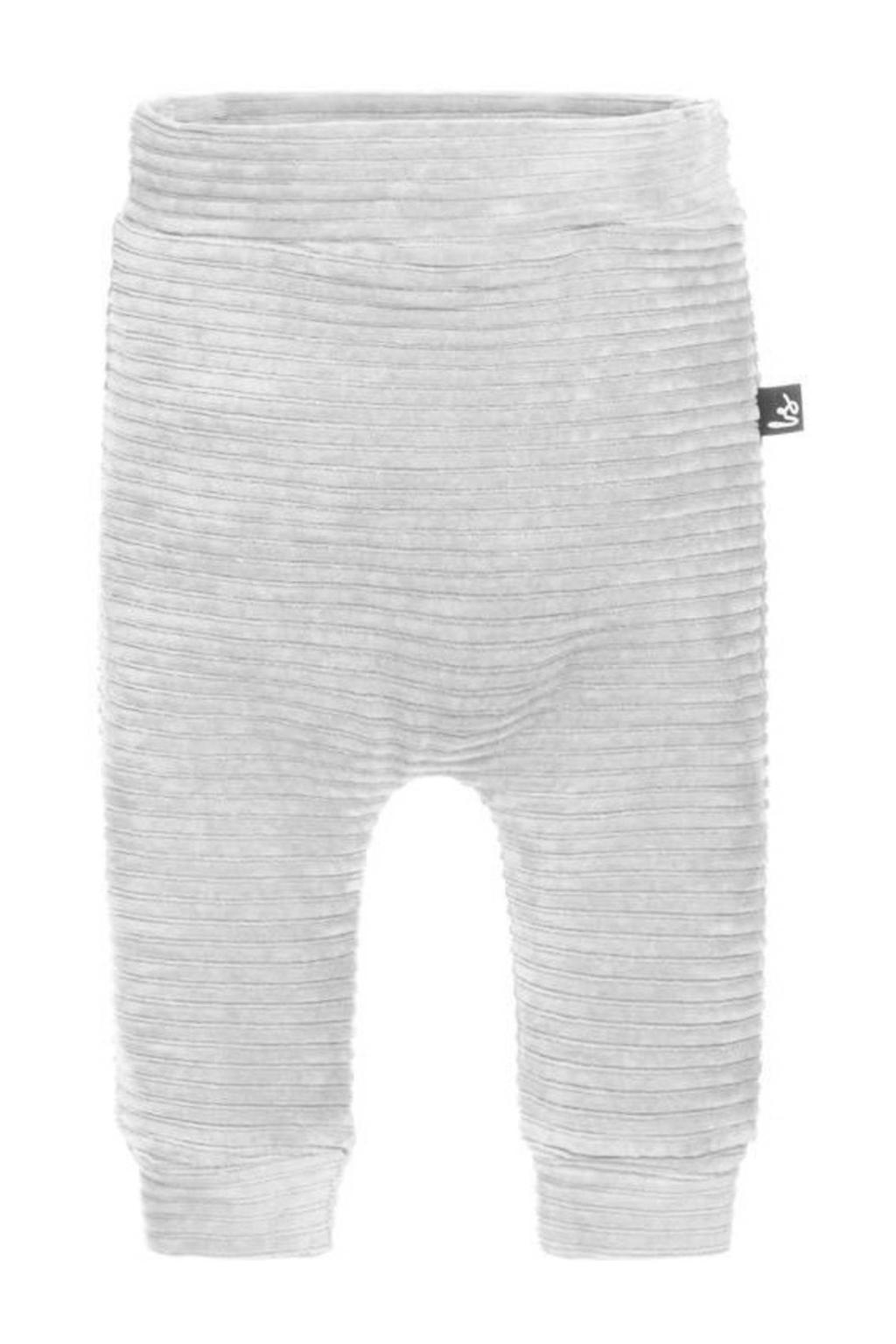 Grijze jongens Babystyling baby corduroy regular fit broek met elastische tailleband