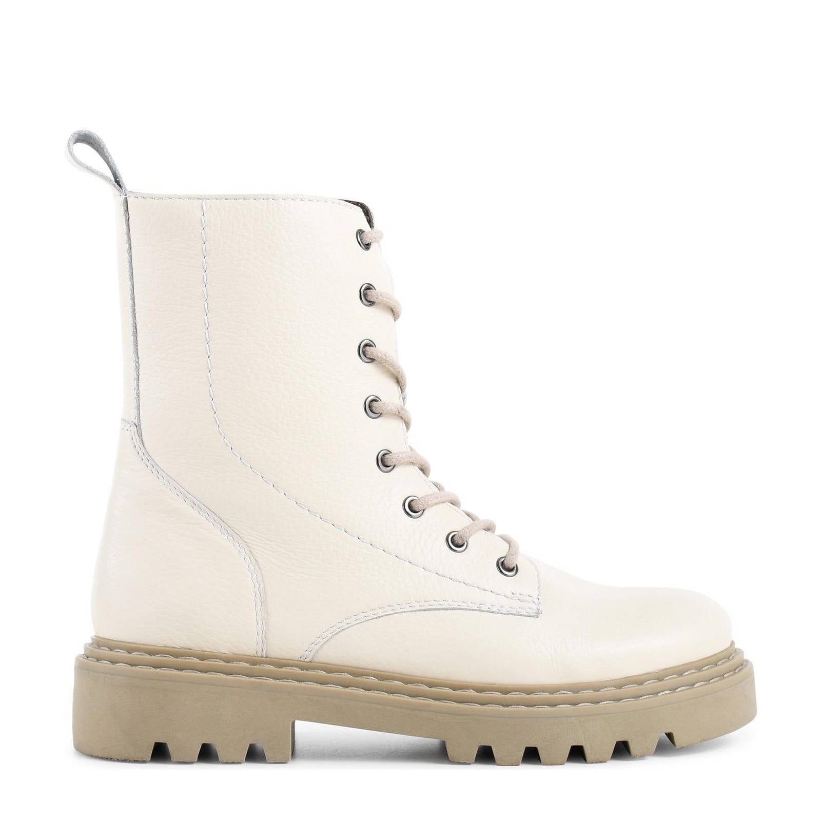 PS Poelman Saturno leren veterboots off white | wehkamp