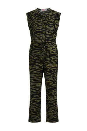 jumpsuit met zebraprint zwart/groen