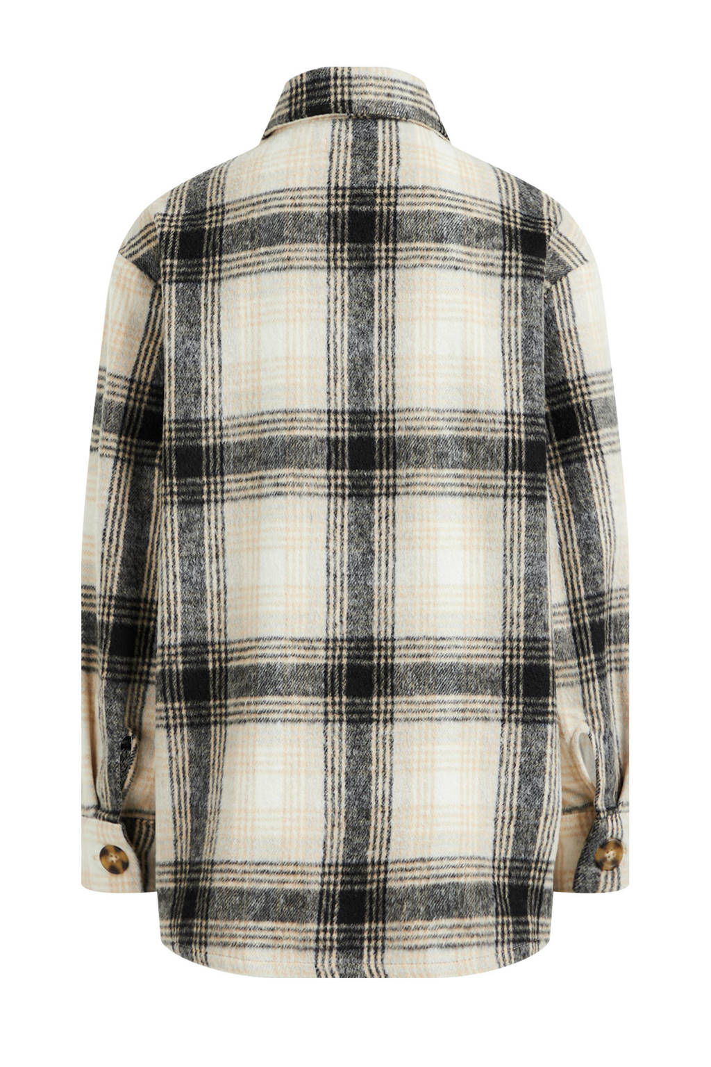 Dames geruite shacket jas met lange mouwen herfst mode button down