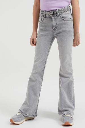 flared jeans soft grey denim