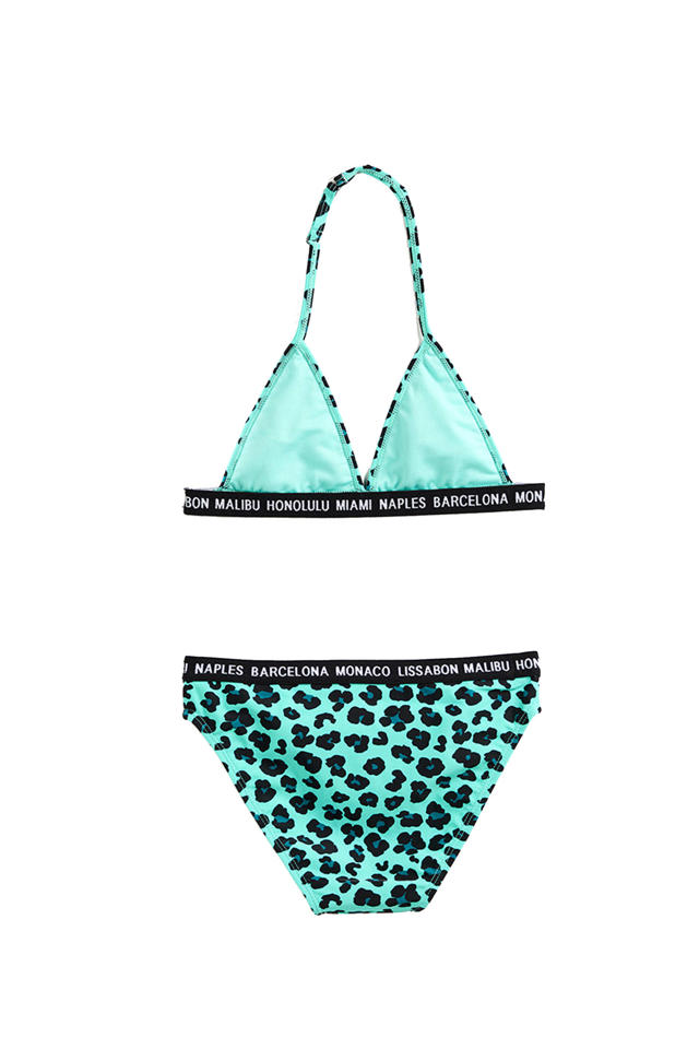 Heerlijk Imperial opening WE Fashion triangel bikini met panterprint groen/zwart | wehkamp