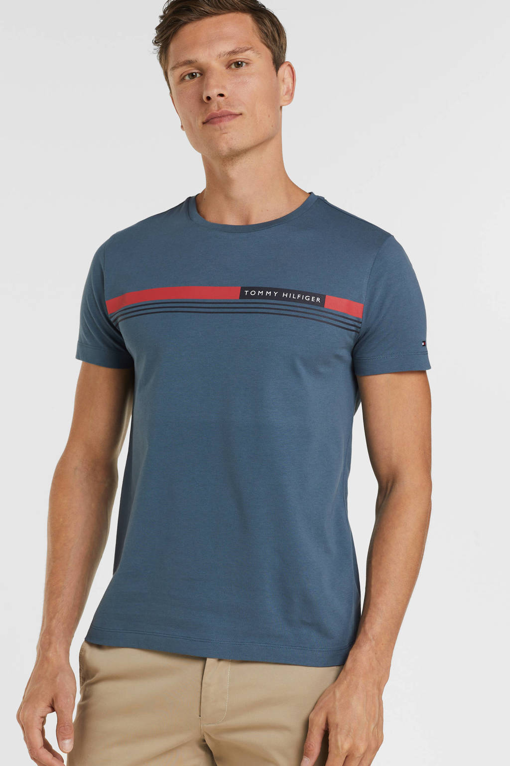 Tommy Hilfiger T-shirt Corp met biologisch katoen charcoal blue