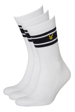 sokken Grant met streep - set van 3 wit