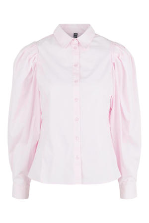 geweven blouse PCHARLI met plooien lichtroze