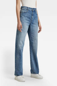 Lichtblauwe dames G-Star RAW Tedie Ultra High Straight high waist straight fit jeans van duurzaam denim met rits- en knoopsluiting
