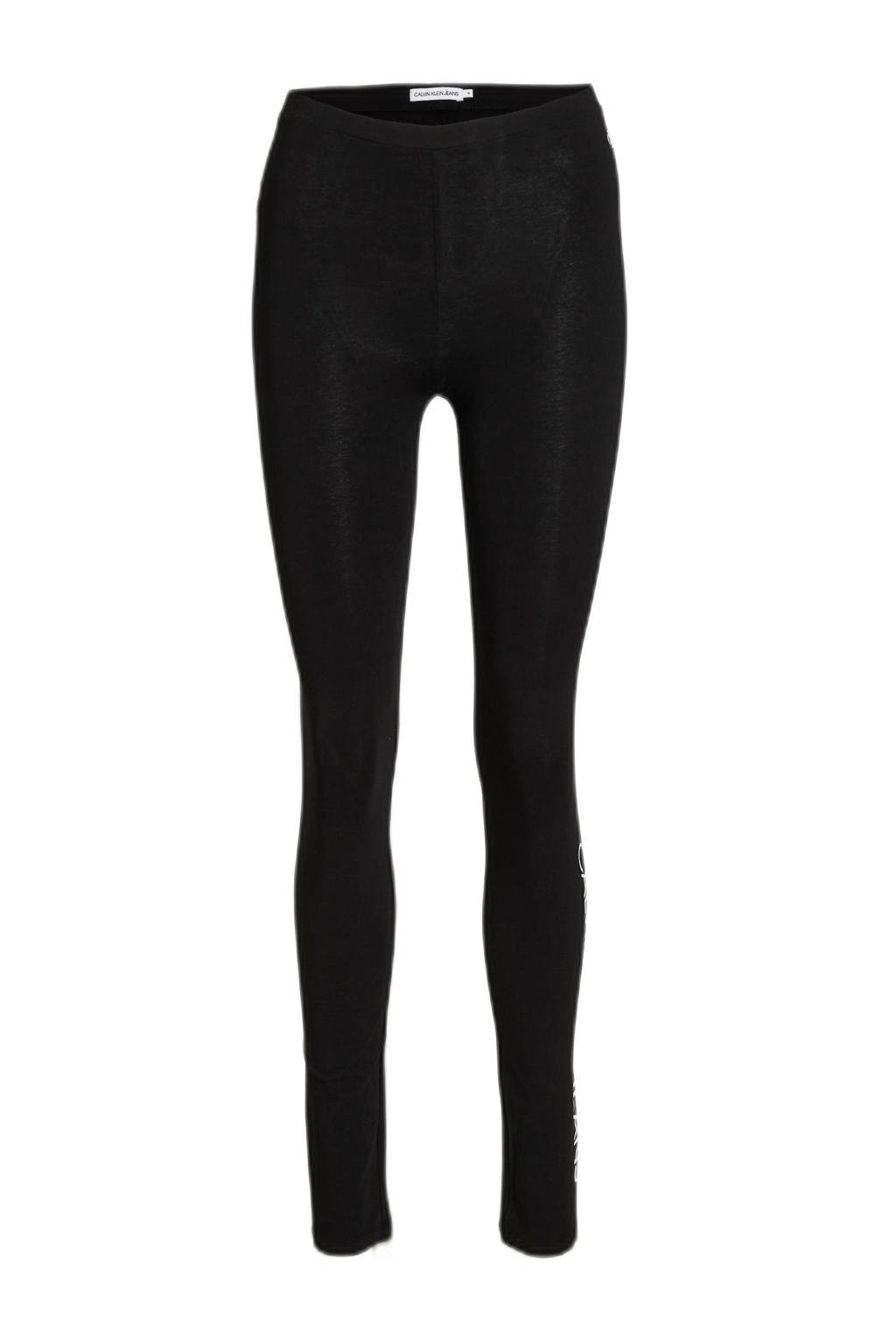 Zwart en witte meisjes CALVIN KLEIN JEANS legging van stretchkatoen met skinny fit, regular waist en logo dessin
