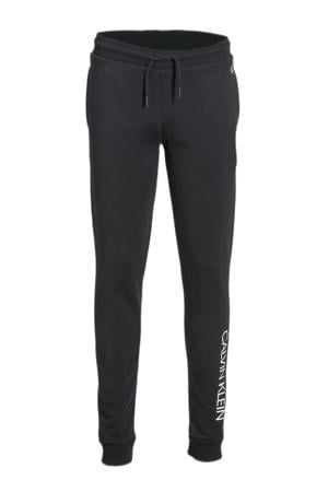 regular fit joggingbroek van katoen zwart