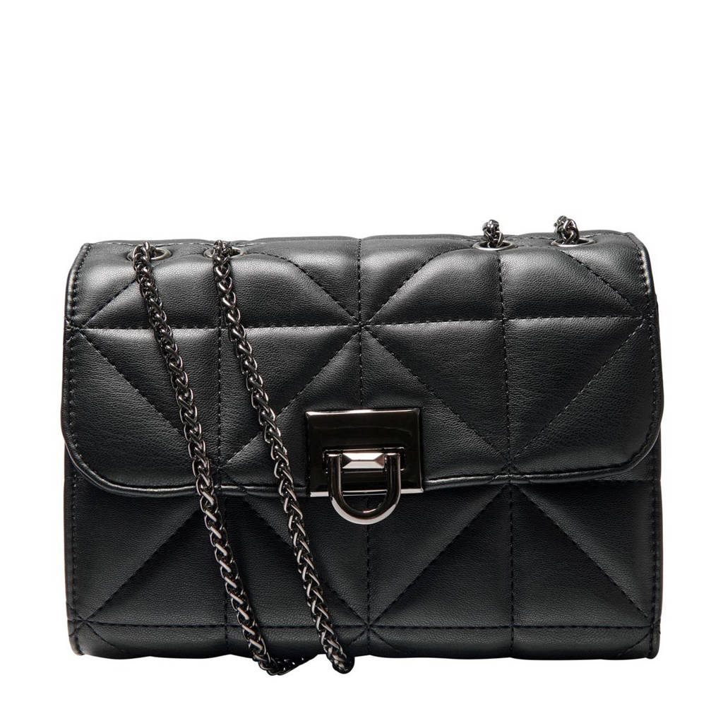 ONLY doorgestikte crossbody tas ONLPATTY zwart, Zwart
