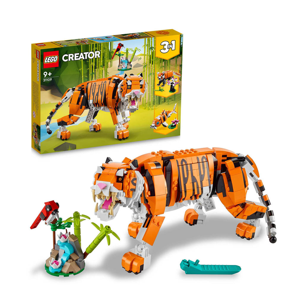 LEGO Creator 3-in-1 Grote Tijger naar Bouwbare Rode Panda of Vis Speelgoed voor Kinderen 31129