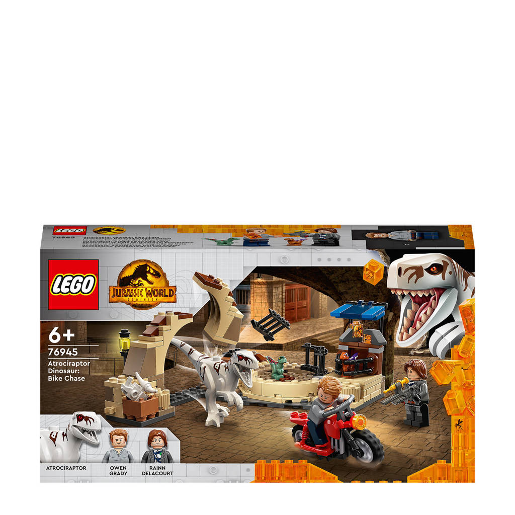 LEGO Jurassic World Atrociraptor dinosaurus motorachtervolging 76945