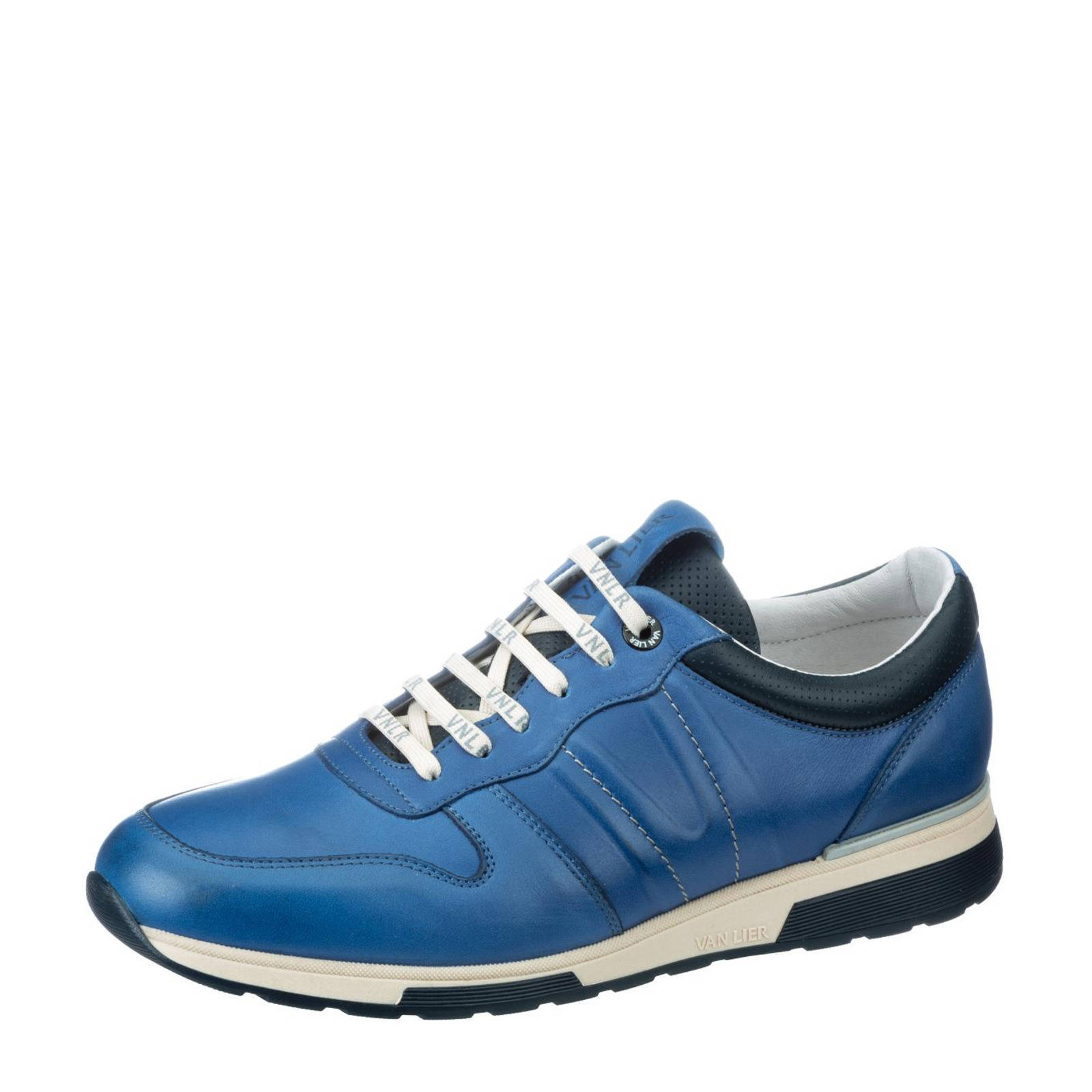 Van Lier Positano leren sneakers blauw | wehkamp