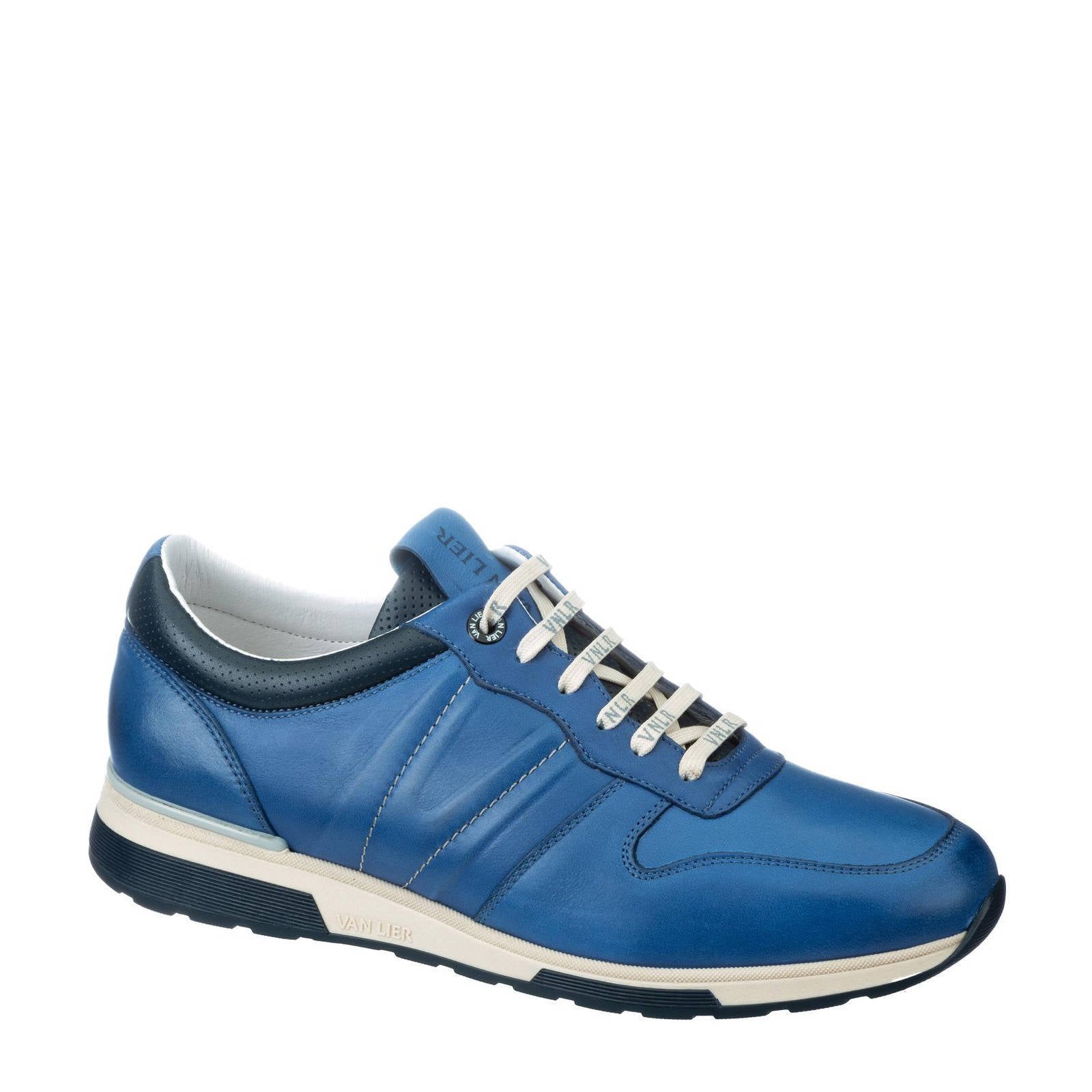 Van Lier Positano leren sneakers blauw | wehkamp