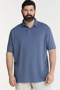 Tommy Hilfiger Big & Tall regular fit polo met logo Plus Size faded indigo