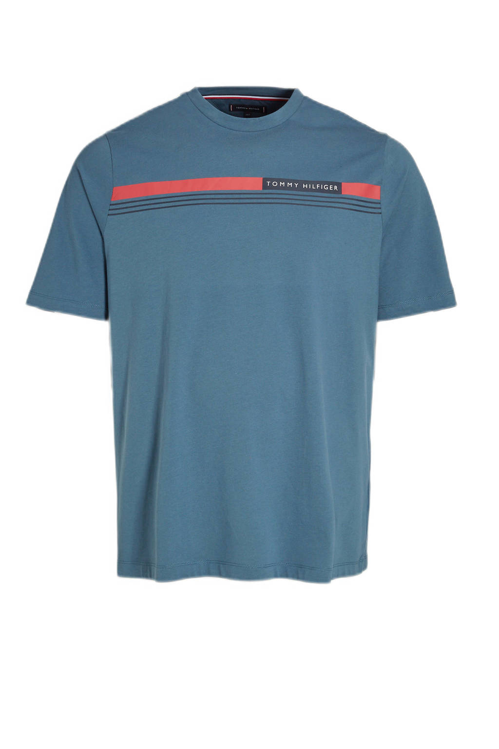 Tommy Hilfiger Big & Tall T-shirt Plus Size met biologisch katoen charcoal blue