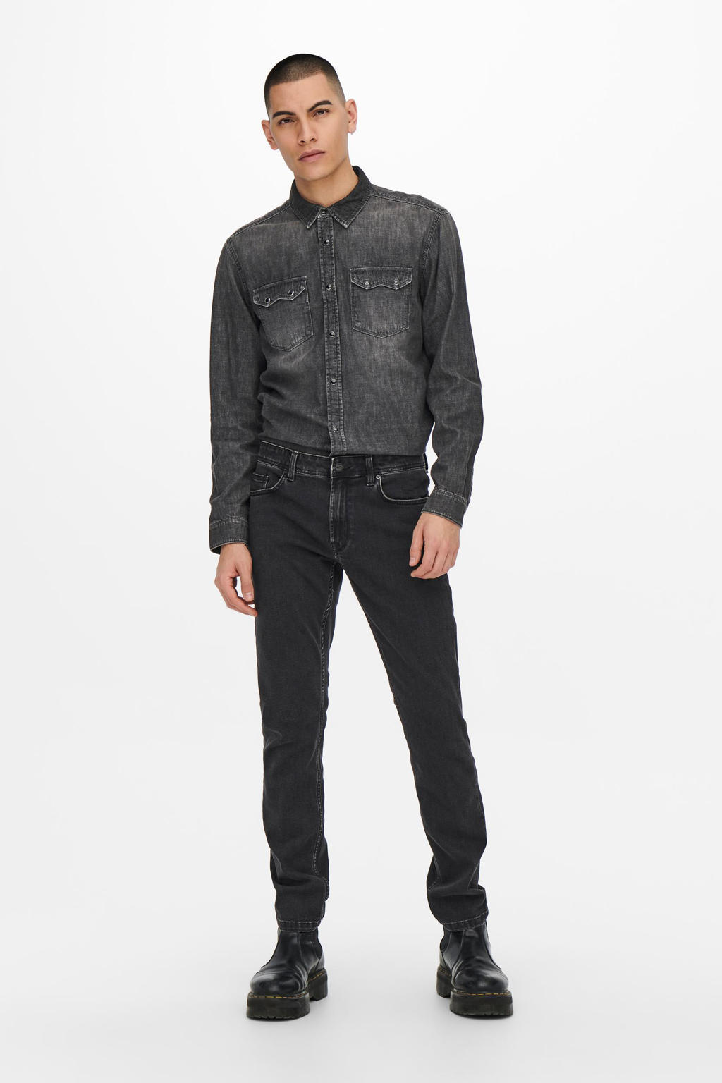 ONLY & SONS regular fit jeans ONSWEFT pk1889 black denim