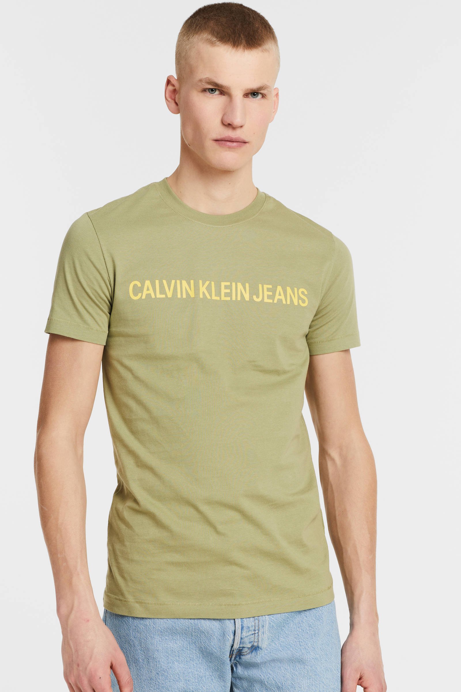 calvin klein olive green shirt