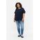 Zizzi geweven top VANNI, S/S, TOP donkerblauw