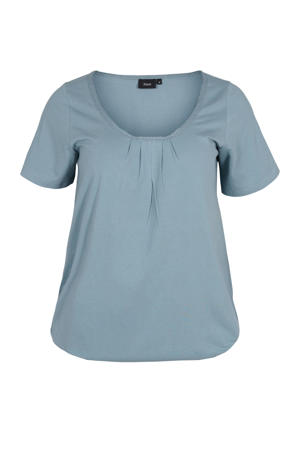 T-shirt VPOLLY met plooien grijsblauw