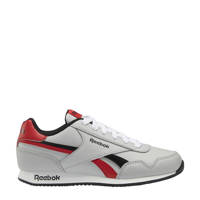 Lichtgrijs, zwart en rode jongens Reebok Classics Royal Classic Jogger 3.0 sneakers van mesh met veters