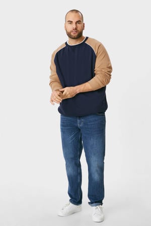 sweater donkerblauw/lichtbruin