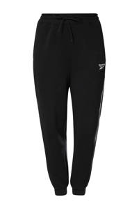 Zwart en witte dames Reebok Training Plus Size joggingbroek van katoen met regular fit, regular waist en logo dessin
