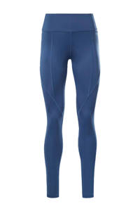 Blauwe dames Reebok Training sportlegging van polyamide met slim fit, regular waist en elastische tailleband