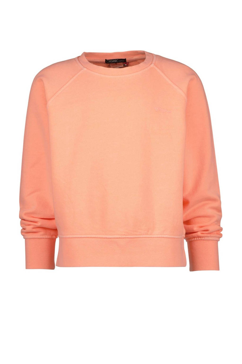 Oranje meisjes Vingino Essentials sweater perzik met lange mouwen en ronde hals