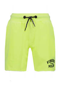 Gele jongens Vingino Essentials sweatshort met regular waist, elastische tailleband met koord en logo dessin