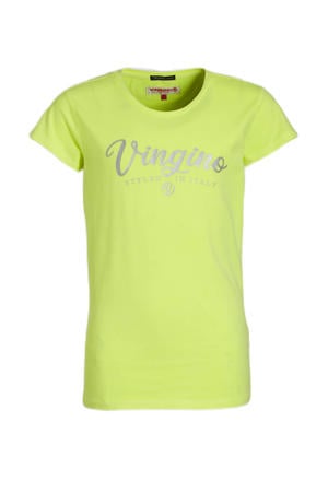 T-shirt met logo neon geel